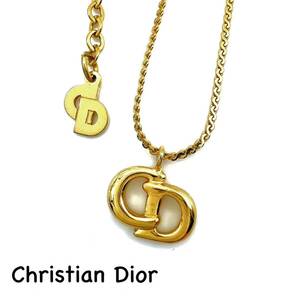 Christian Dior｜クリスチャンディオール ネックレス【アクティ】CD ロゴ ゴールドカラー ヴィンテージ アクセサリー ブランド a600et