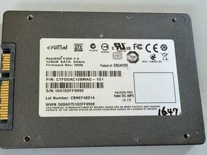 CRUCIAL SSD 128GB【動作確認済み】1647