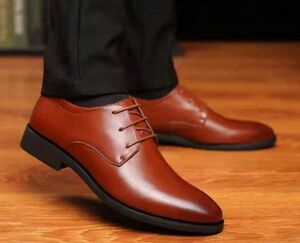 靴 bs1【 茶 25.5cm】メンズ ビジネスシューズ メンズシューズ プレーントゥ 合成革靴 無地 シンプル 通勤 軽量 靴 ブラウン
