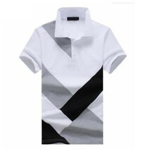 t34【 白 XL 】ポロシャツ 半袖 鹿の子 メンズ ゴルフウェア ゴルフシャツ トップス シャツ ゴルフ テニス アウトドア シニア ライン 1_画像3