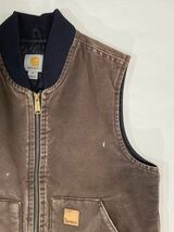 Carhartt カーハート ダックベスト V02 Mサイズ メキシコ産 DKB dark BROWN 90's_画像4