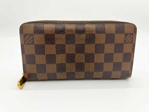 １円 LOUIS VUITTON ルイヴィトン ダミエ エベヌ ジッピーウォレット ラウンドファスナー財布 長財布 N41661 中古