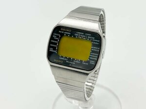 1 иен SEIKO World Time WORLD TIME цифровой наручные часы Vintage оригинальный ремень M158-5000 Junk 
