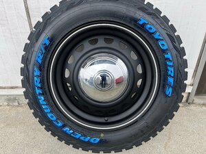 車検対応!! 16インチ 7j+38 215/65R16C 4本セット 新品 タイヤホイールセット ハイエース 鉄チン ホワイトレター TOYO オープンカントリー