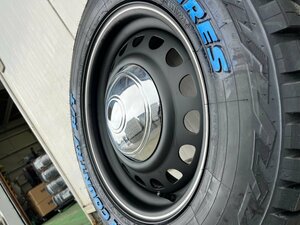 4本セット!! 16インチ 7j+38 215/65R16C 新品 タイヤホイールセット ハイエース レジアスエース スチール 鉄チン ホワイトレター トーヨー