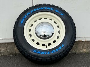 純正車高装着可! 16インチ 7j+38 215/65R16C 4本セット 新品 タイヤホイールセット ハイエース 鉄チン TOYO オープンカントリー ホワイト