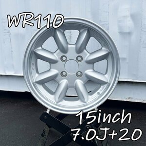 送料無料!! ロードスター ドリフト カスタム 15×7J +20 PCD 100 4穴 CB 73.1 15インチ 6.5kg 新品 ホイール 4本 WR110 シルバー