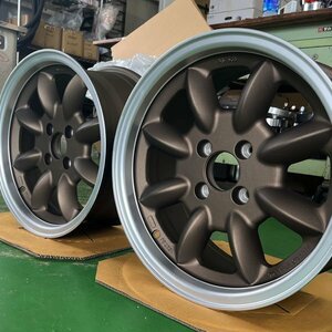 送料込み!! 即納!! 2本セット 15インチ 7J+20 PCD100 4穴 ハブ径73.1 新品 ホイールセット 旧車 ドリフト カスタム トレーラー ブロンズ