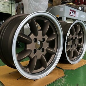 新品価格!! 2本セット 15インチ 7J+20 PCD100 4穴 ハブ径73.1 ホイールセット 旧車 ドリフト カスタム トレーラー ブロンズ