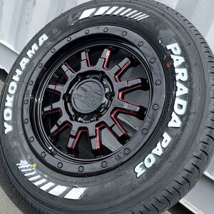 215/65R16 タイヤホイール 4本セット ハイエース 200系 16インチ ヨコハマ パラダ PA03 ホワイトレター ドレスアップ 純正車高対応