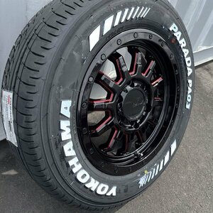 純正車高対応!! ヨコハマ パラダ PA03 ハイエース レジアスエース 200系 16インチ 215/65R16 タイヤホイール4本セット ホワイトレター