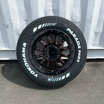 ハイエース 200系 16インチ 215/65R16 ヨコハマ パラダ PA03 タイヤホイール4本セット ホワイトレター ドレスアップ 純正車高対応_画像3