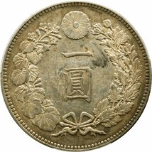 新1円銀貨　小型　明治28年(1895)　美品　PCGS(Scrape-AU Detail)_画像3