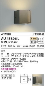 20209H01☆2 コイズミ照明 防雨型ブラケット AU45806L　電球色 　Z