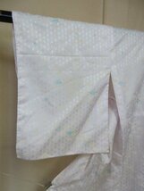 1円 良品 化繊 長襦袢 式典 和装 和服 桃色 麻の葉 笹 かわいい おしゃれ 袖無双 身丈130cm 裄64cm【夢職】★★★_画像5