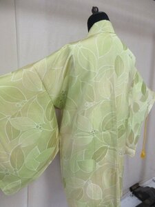 1 иен хорошая вещь натуральный шелк перо тканый японский костюм пальто .... градация ветка лист ветка цветок высококлассный . длина 74cm.66cm[ сон работа ]***
