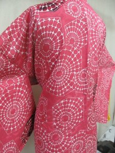 1 jpy superior article silk feather woven Japanese clothes coat Japanese clothes .. pink turtle . flower turtle . lovely high class . length 78cm.68cm[ dream job ]***