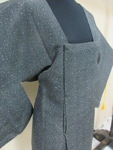 1 jpy superior article silk road line put on Japanese clothes coat Japanese clothes .. white black polka dot Monotone lovely high class . length 80cm.65cm[ dream job ]***