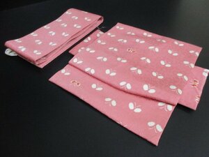 1円 良品 正絹 作り帯 軽装帯 簡易着物 付帯 蝶 絞り 菊 花柄 和装 かわいい お洒落 【夢職】★★