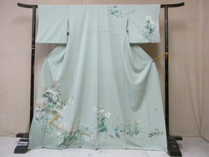 1円 良品 正絹 着物 訪問着 縮緬 式典 和装 作家物 友禅 枝花 花柄 かわいい 高級 袷 身丈160cm 裄67cm ◆逸品◆【夢職】★★★★