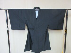 1円 中古 化繊 法衣 黒衣 紗 夏物 御祭服 師衣 神主 神官 衣装 川勝法衣店 京都 装束 お寺 神社 無地 身丈106cm【夢職】★★