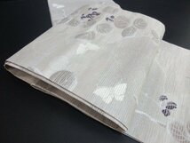 1円 良品 正絹 袋帯 絽 夏物 和装 和服 アンティーク 大正ロマン 花柄 草花 可愛い お洒落 高級 長さ416cm【夢職】★★★_画像2