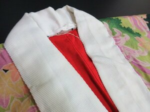 1円 良品 化繊 長襦袢 紅絹 式典 和装 和服 アンティーク 大正ロマン 乱菊 紅葉 楓 花柄 袷 身丈123cm 裄63cm【夢職】★★★