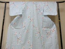 1円 良品 木綿 綿 浴衣 祭り 花火 和装 和服 ユニクロ 枝葉 梅枝花 槍梅 お洒落 身丈159cm 裄67cm【夢職】★★★_画像4