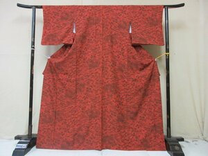 1 jpy superior article silk kimono fine pattern .. Japanese clothes . water floral print four season flower . flower pretty stylish high class . length 159cm.65cm[ dream job ]***