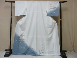 1 jpy superior article .. kimono visit wear type . Japanese clothes Japanese clothes .. gradation butterfly net eyes Hagi branch leaf single . length 161cm.64cm[ dream job ]***