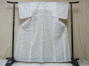 1 jpy superior article .. flax . woven kimono fine pattern summer thing Japanese clothes Japanese clothes .. antique floral print . flower high class single . length 154cm.66cm[ dream job ]***