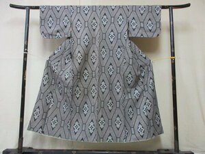 1 иен хорошая вещь натуральный шелк кимоно грязь Ooshima эпонж японский костюм японская одежда античный Taisho роман цветок .... документ высококлассный . длина 135cm.62cm[ сон работа ]***