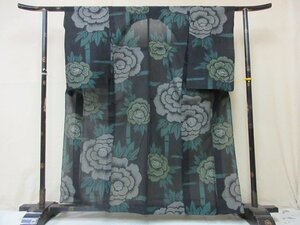 1 jpy superior article silk kimono fine pattern . summer thing Japanese clothes Japanese clothes antique Taisho romance .. bamboo . flower high class single . length 148cm.63cm[ dream job ]***