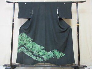 1 иен хорошая вещь натуральный шелк кимоно tomesode .. тип . японский костюм соотношение крыло есть античный olientaru.. цветок Tang . высококлассный . длина 141cm.64cm[ сон работа ]***