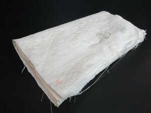 1 jpy superior article silk . after crepe-de-chine put on shaku Japanese clothes white plain high class cloth length 1200cm unused * excellent article *[ dream job ]****