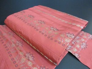 1 jpy superior article silk Nagoya obi olientaru. flower decoration . six through pattern high class 9 size obi length 357cm[ dream job ]***