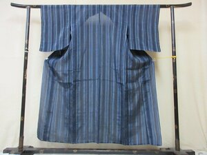 1 jpy superior article silk kimono fine pattern . summer thing Japanese clothes Japanese clothes antique Taisho romance navy blue . high class single . length 140cm.61cm[ dream job ]***