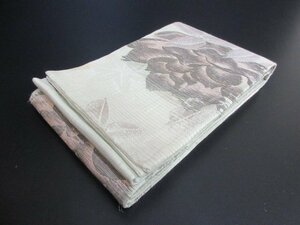 1 jpy superior article silk hanhaba obi antique retro . summer thing .. floral print high class stylish kimono small articles length 308cm[ dream job ]***