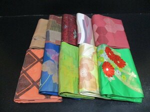 中古 名古屋帯 リメイク 絹 化繊 縮緬 刺繍 大量 まとめて10点 お洒落 材料 素材 古布 お稽古 初心者【夢職】☆☆☆