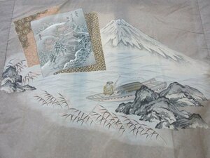 1 jpy superior article .. long kimono-like garment for man Japanese clothes Japanese clothes ukiyoe square fancy cardboard Mt Fuji boat person high class . good-looking . length 136cm.66cm[ dream job ]***