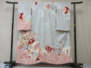 1 jpy superior article silk kimono visit wear .. type . Japanese clothes antique Taisho romance . taking flower Tang . high class . length 147cm.62cm[ dream job ]***