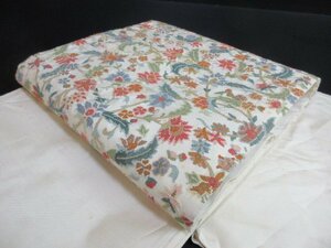 1 jpy used silk double-woven obi .. Japanese clothes Japanese clothes . good . flower Tang . floral print stylish . futoshi hand drum pattern length 466cm[ dream job ]**