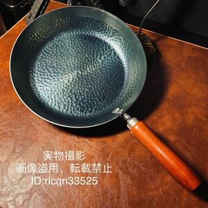  outdoor iron strike forged iron vessel thickness . iron saucepan iron plate wooden . hand 835g thickness 2mm original fry pan 22 centimeter camp field mountain climbing 