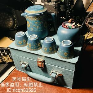  camp super high quality portable. tea utensils tea can set hot water .4 customer ceramics and porcelain wooden insulation storage case attaching outdoor field mountain climbing 