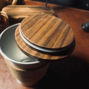 超高品質 コーヒーカップ マグカップ くるみ木蓋 2個セット ステンレス製 アウトドア 登山 キャンプ 調理器具 260mlの画像5