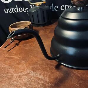 超高品質 ステンレス製 細口 コーヒーポット 頑丈 キャンプ用 1000ml アウトドア 450g 28×14×15cmの画像4