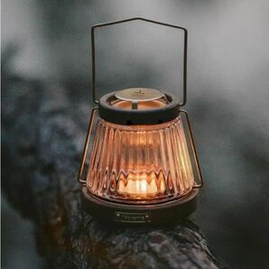 超激レア 希少高品質 キャンプ ろうそくランタン 蝋燭ランプ くるみ木とガラス製 アウトドア 野外登山 11cmx26cmの画像3