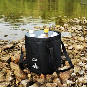  outdoor folding bucket independent bucket sink light weight EVA material high capacity 12L 25×25cm camp field mountain climbing fishing 