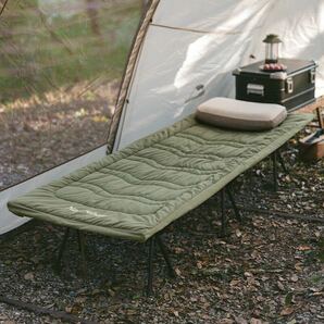 キャンプ用 折り畳みベッドのマット 固定式 超高品質 軽量860g 超柔らかい生地 綿充填 防寒保温 67x190cm アウトドア 野外登山の画像2