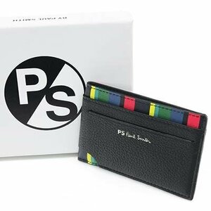 PS by Paul Smith ポールスミス M2A 6143 APSSTR 79 ブラック マルチカラー カードケース 名刺入れ カウレザー